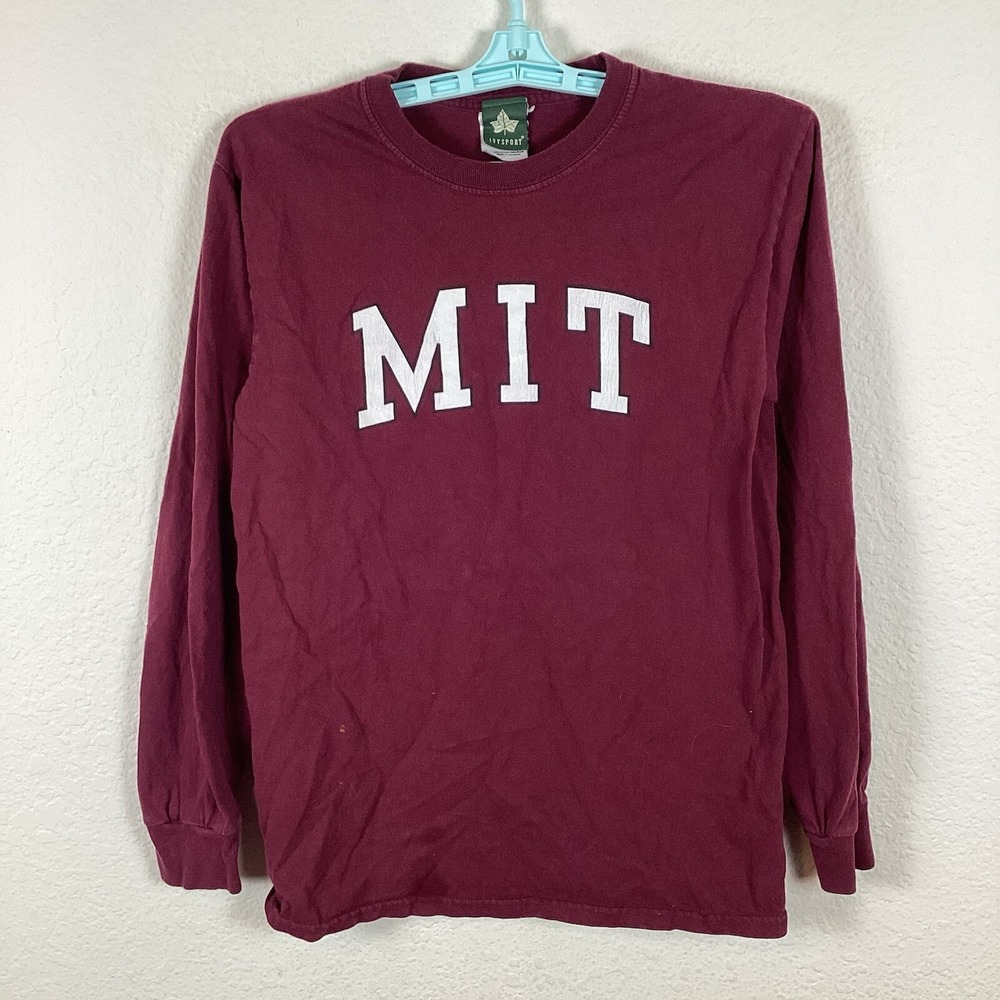 Ivysport MIT Womens T Shirt Size S Top Long Sleeve Crew Neck Pullover Stain Good